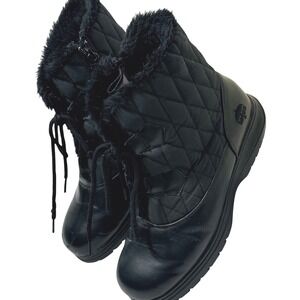 Totes‎ Catskill women's Black Quilted Faux Fur Lined Winter Snow Boots Size 7
